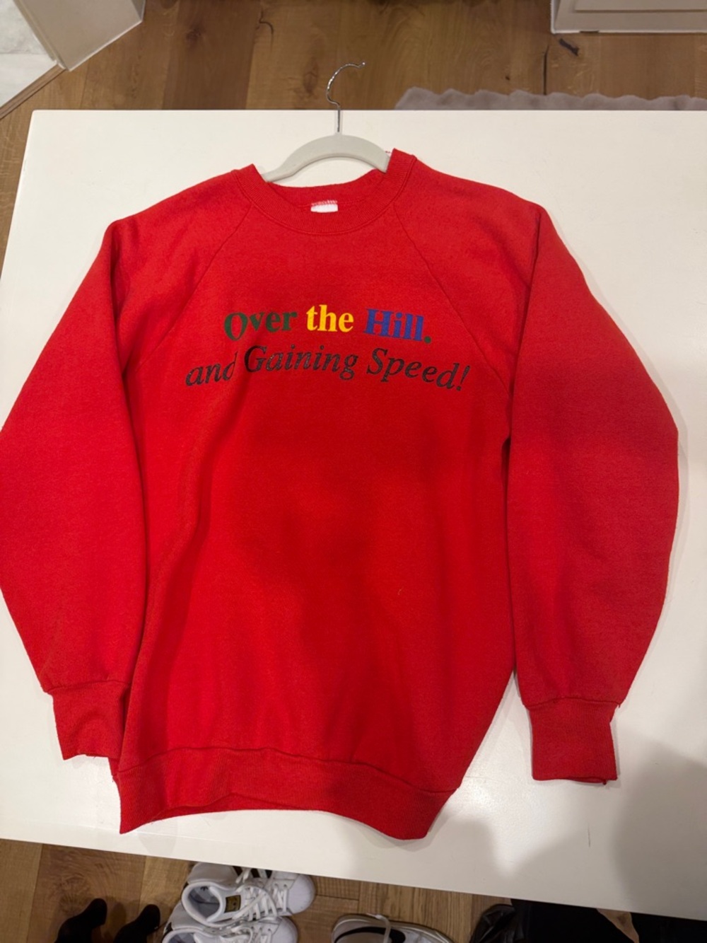 Fruit of the Loom Red Crewneck Sweatshirt "Over the Hill"